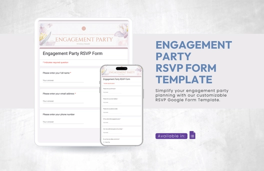 Engagement Party Rsvp Form Template