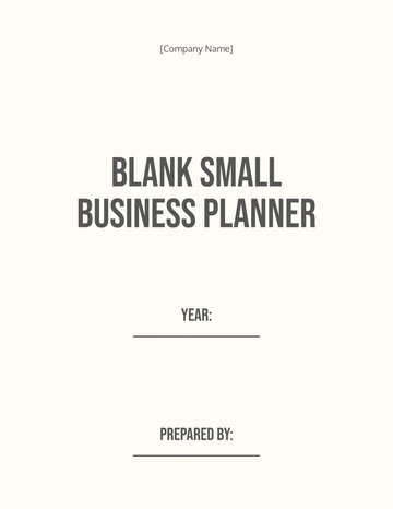 Free Blank Small Business Planner Template to Edit Online