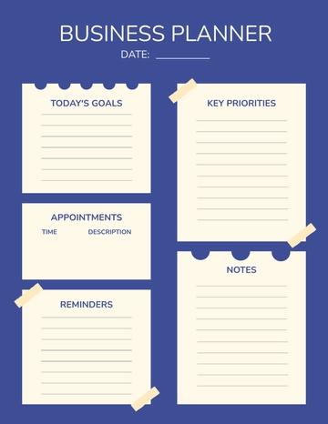 Free Simple Business Planner Document Template to Edit Online
