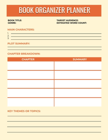 Free Book Organizer Planner Template to Edit Online
