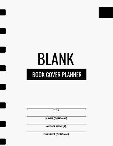Free Blank Book Cover Planner Template to Edit Online
