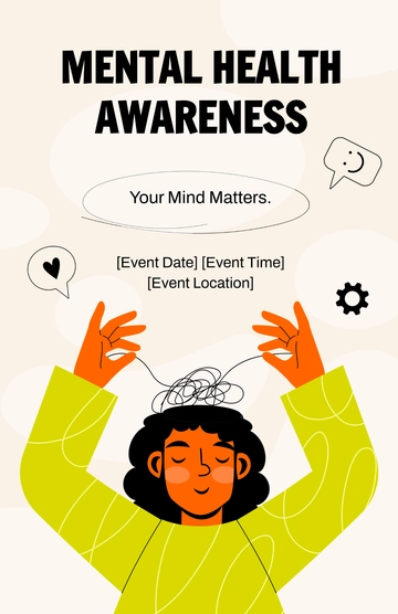 Free Blank Vertical Mental Health Poster Template to Edit Online