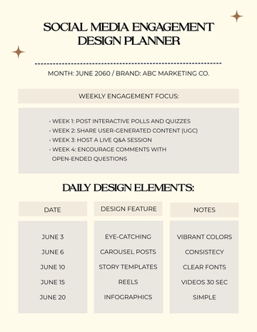 Free Social Media Engagement Design Planner Template to Edit Online Free Social Media Engagement Design Planner Template to Edit Online