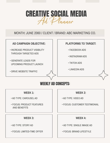 Free Creative Social Media Ad Planner Template to Edit Online Free Creative Social Media Ad Planner Template to Edit Online