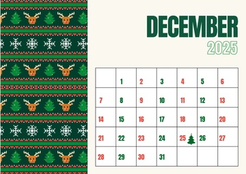 Free December 2025 Festive Photo Calendar Template to Edit Online