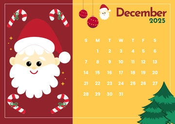 Free Cute December 2025 Calendar Printable Template to Edit Online