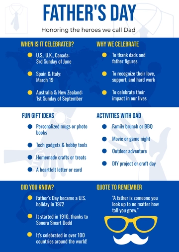 Free Father's Day Infographic Template to Edit Online
