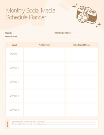Free Monthly Social Media Schedule Planner Template to Edit Online Free Monthly Social Media Schedule Planner Template to Edit Online