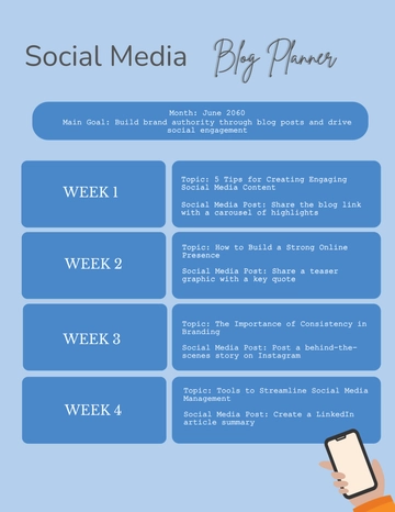 Free Blue Social Media Blog Planner Template to Edit Online Free Blue Social Media Blog Planner Template to Edit Online