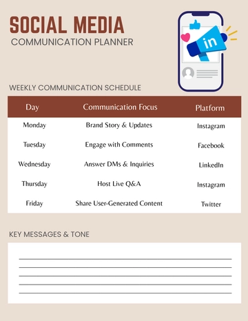 Free Social Media Communication Planner Template to Edit Online Free Social Media Communication Planner Template to Edit Online