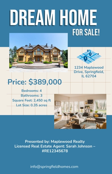 Free Real Estate Property Poster Template to Edit Online