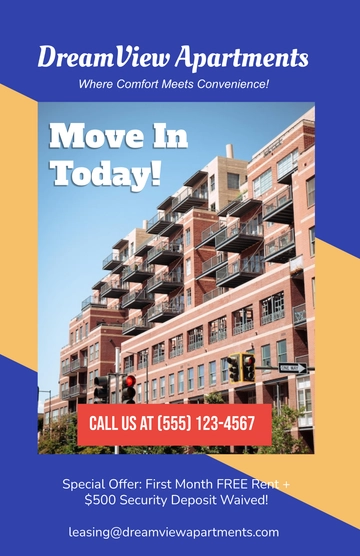 Free Apartment Real Estate Poster Template to Edit Online