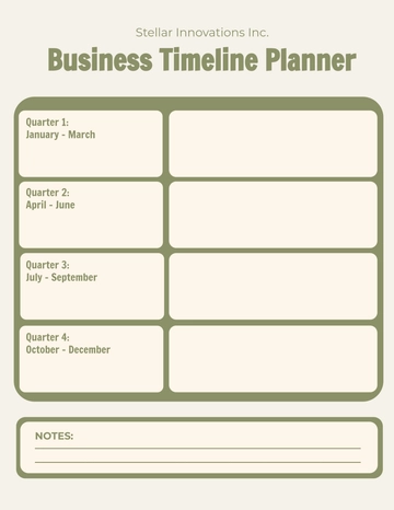 Free Business Timeline Planner Template to Edit Online