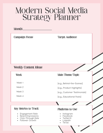 Free Modern Social Media Strategy Planner Template to Edit Online Free Modern Social Media Strategy Planner Template to Edit Online