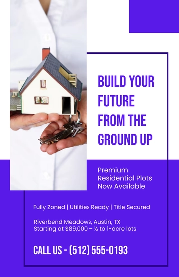 Free Simple Real Estate Plots Poster Template to Edit Online