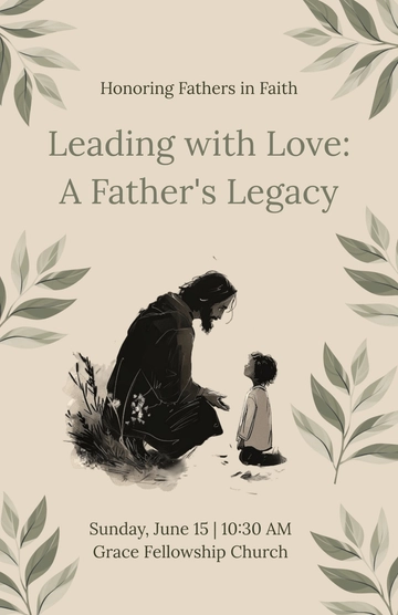 Free Father's Day Church Poster Template to Edit Online
