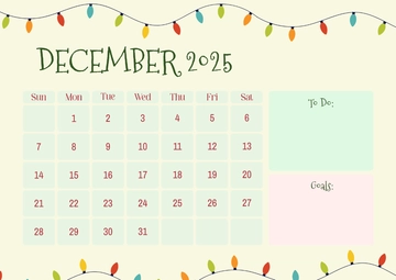 Free December 2025 Calendar with Goal Tracker Template to Edit Online