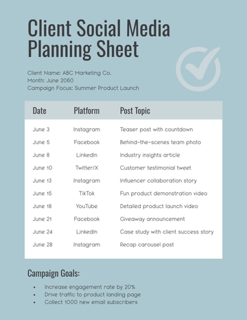 Free Client Social Media Planning Template to Edit Online Free Client Social Media Planning Template to Edit Online