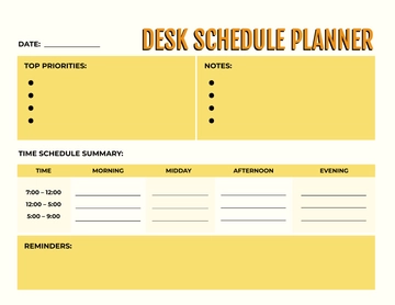 Free Desk Schedule Planner Template to Edit Online