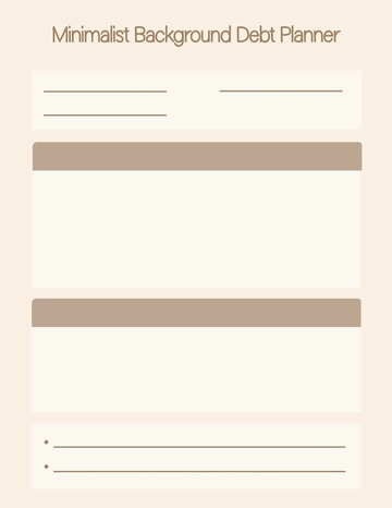 Free Minimalist Background Debt Planner Template to Edit Online