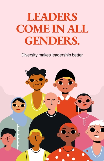 Free Gender Equality Creative Drawing Poster Template to Edit Online
