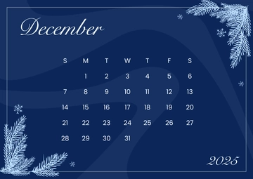 Free Abstract Blank December 2025 Calendar Template to Edit Online