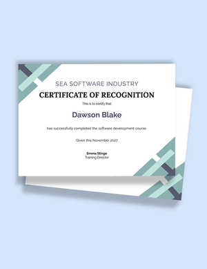 Software Certificate Template