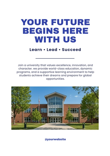 Free University Admission Poster Template to Edit Online