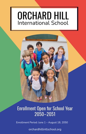 Free International School Admission Poster Template to Edit Online