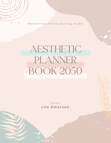 Free Aesthetic Planner Book Cover Template to Edit Online