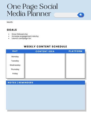 Free One Page Social Media Planner Template to Edit Online Free One Page Social Media Planner Template to Edit Online