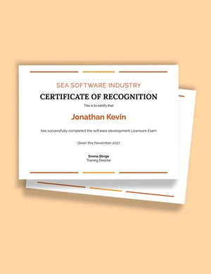 Software License Certificate Template
