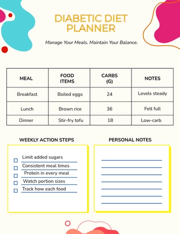 Free Colorful Diabetic Diet Planner Template to Edit Online Free Colorful Diabetic Diet Planner Template to Edit Online