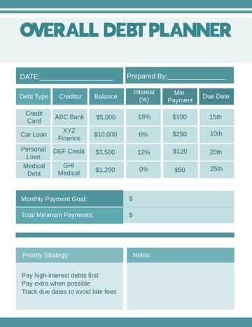 Overall Debt Planner Template