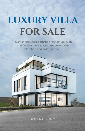 Free Creative Real Estate Villa Poster to Edit Online