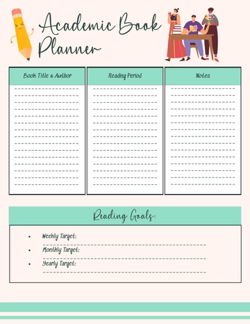 Free Academic Book Planner Template to Edit Online