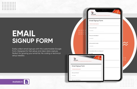 Email Signup Form Template