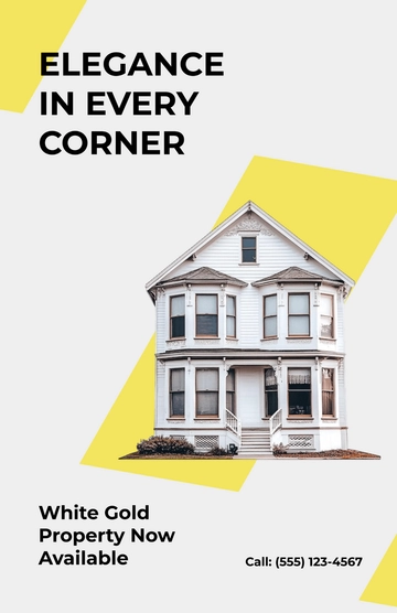 Free White Gold Real Estate Poster to Edit Online