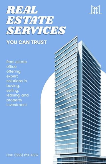 Free Office Profile Real Estate Blank Poster to Edit Online