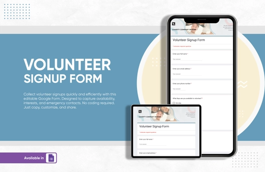 Volunteer Signup Form Template