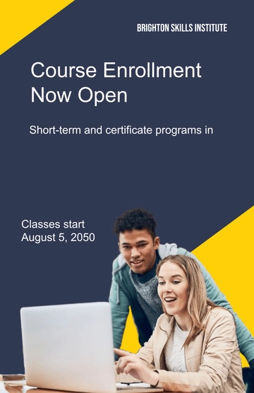 Free Simple Course Admission Poster Template to Edit Online