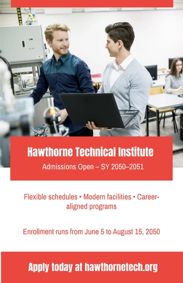 Free Editable Institute Admission Poster Template to Edit Online