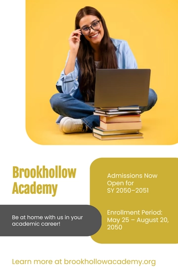 Free Admission Poster for School Ad Template to Edit Online
