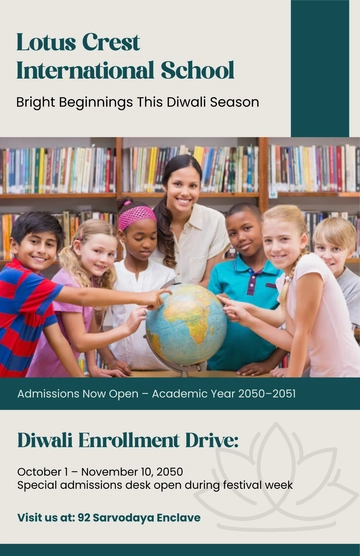 Free Colorful Diwali Admission Poster Template to Edit Online
