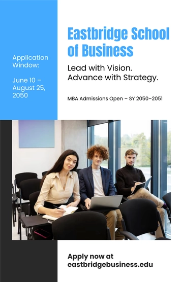 Free MBA Admission Poster Template to Edit Online