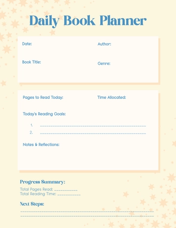 Free Daily Book Planner Template to Edit Online