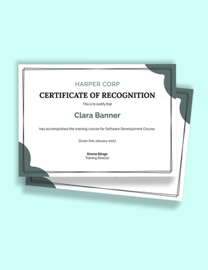 Basic Software Training Certificate Template