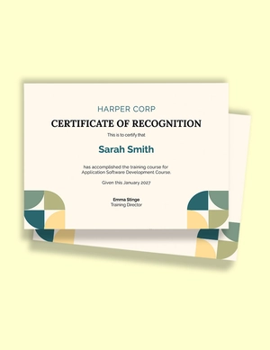 Application Software Certificate Course Template