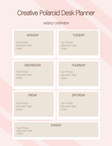 Free Creative Polaroid Desk Planner Template to Edit Online
