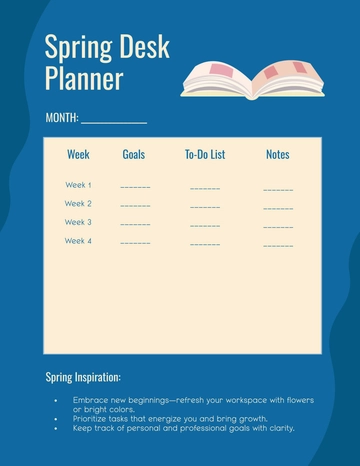 Free Spring Desk Planner Template to Edit Online